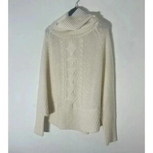 AMI Dans La Rue Anthropologie 100% Cashmere Sweater Poncho Ivory White Size XS